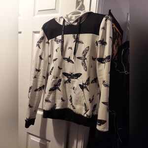 Blackcraft Cult Black and White Moth Print Sweater